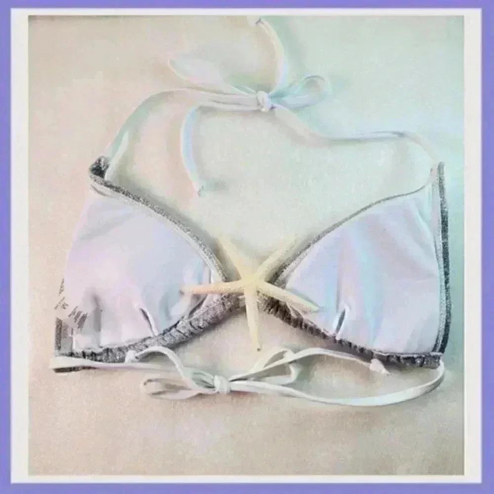 ✨ Super Sexy Silver & White Glitter Bikini ✨ - Picture 4 of 7